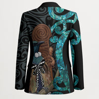 New Zealand Tui Bird Wahaika Blazer Maori Weapon Paua Shell Koru Pattern LT22 - Polynesian Pride