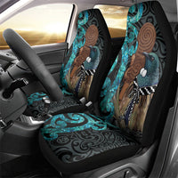 New Zealand Tui Bird Wahaika Car Seat Cover Maori Weapon Paua Shell Koru Pattern LT22 - Polynesian Pride
