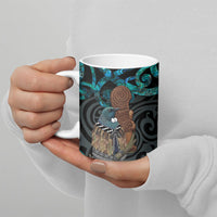 New Zealand Tui Bird Wahaika Ceramic Mug Maori Weapon Paua Shell Koru Pattern LT22 - Polynesian Pride
