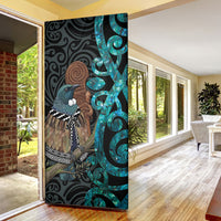 New Zealand Tui Bird Wahaika Door Cover Maori Weapon Paua Shell Koru Pattern LT22 - Polynesian Pride