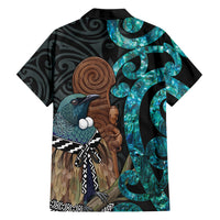 New Zealand Tui Bird Wahaika Hawaiian Shirt Maori Weapon Paua Shell Koru Pattern LT22 - Polynesian Pride