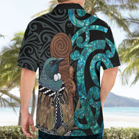 New Zealand Tui Bird Wahaika Hawaiian Shirt Maori Weapon Paua Shell Koru Pattern LT22 - Polynesian Pride