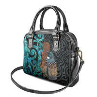 New Zealand Tui Bird Wahaika Shoulder Handbag Maori Weapon Paua Shell Koru Pattern LT22 - Polynesian Pride