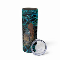 New Zealand Tui Bird Wahaika Skinny Tumbler Maori Weapon Paua Shell Koru Pattern LT22 - Polynesian Pride
