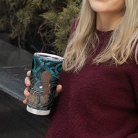 New Zealand Tui Bird Wahaika Tumbler Cup Maori Weapon Paua Shell Koru Pattern LT22 - Polynesian Pride