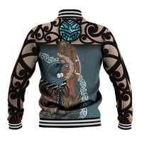 New Zealand Tui Bird Maripi Baseball Jacket Maori Weapon Kowhaiwhai Pattern LT22 - Polynesian Pride