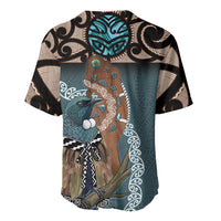 New Zealand Tui Bird Maripi Baseball Jersey Maori Weapon Kowhaiwhai Pattern LT22 - Polynesian Pride