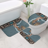 New Zealand Tui Bird Maripi Bathroom Set Maori Weapon Kowhaiwhai Pattern LT22 - Polynesian Pride