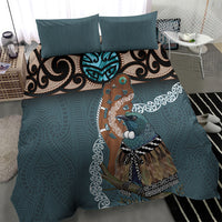 New Zealand Tui Bird Maripi Bedding Set Maori Weapon Kowhaiwhai Pattern LT22 - Polynesian Pride