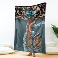 New Zealand Tui Bird Maripi Blanket Maori Weapon Kowhaiwhai Pattern LT22 - Polynesian Pride