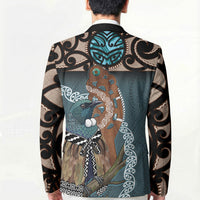 New Zealand Tui Bird Maripi Blazer Maori Weapon Kowhaiwhai Pattern LT22 - Polynesian Pride