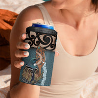 New Zealand Tui Bird Maripi 4 in 1 Can Cooler Tumbler Maori Weapon Kowhaiwhai Pattern LT22 - Polynesian Pride