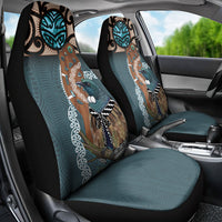 New Zealand Tui Bird Maripi Car Seat Cover Maori Weapon Kowhaiwhai Pattern LT22 - Polynesian Pride