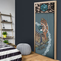 New Zealand Tui Bird Maripi Door Cover Maori Weapon Kowhaiwhai Pattern LT22 - Polynesian Pride