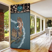 New Zealand Tui Bird Maripi Door Cover Maori Weapon Kowhaiwhai Pattern LT22 - Polynesian Pride