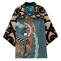 New Zealand Tui Bird Maripi Kimono Maori Weapon Kowhaiwhai Pattern LT22 - Polynesian Pride