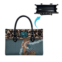 New Zealand Tui Bird Maripi Leather Bag Maori Weapon Kowhaiwhai Pattern LT22 - Polynesian Pride