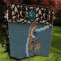 New Zealand Tui Bird Maripi Quilt Maori Weapon Kowhaiwhai Pattern LT22 - Polynesian Pride