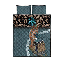 New Zealand Tui Bird Maripi Quilt Bed Set Maori Weapon Kowhaiwhai Pattern LT22 - Polynesian Pride