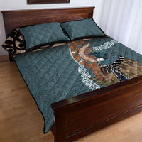 New Zealand Tui Bird Maripi Quilt Bed Set Maori Weapon Kowhaiwhai Pattern LT22 - Polynesian Pride