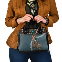New Zealand Tui Bird Maripi Shoulder Handbag Maori Weapon Kowhaiwhai Pattern LT22 - Polynesian Pride