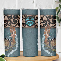 New Zealand Tui Bird Maripi Skinny Tumbler Maori Weapon Kowhaiwhai Pattern LT22 - Polynesian Pride