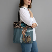 New Zealand Tui Bird Maripi Tote Bag Maori Weapon Kowhaiwhai Pattern LT22 - Polynesian Pride