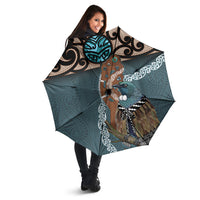 New Zealand Tui Bird Maripi Umbrella Maori Weapon Kowhaiwhai Pattern LT22 - Polynesian Pride