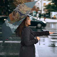 New Zealand Tui Bird Maripi Umbrella Maori Weapon Kowhaiwhai Pattern LT22 - Polynesian Pride