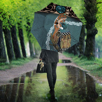 New Zealand Tui Bird Maripi Umbrella Maori Weapon Kowhaiwhai Pattern LT22 - Polynesian Pride