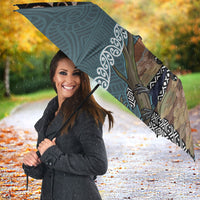 New Zealand Tui Bird Maripi Umbrella Maori Weapon Kowhaiwhai Pattern LT22 - Polynesian Pride