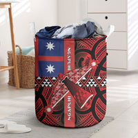 Aotearoa Iwi Ngapuhi Laundry Basket Tuhoronuku Kite United Tribes Flag Maori Pattern LT22 Red - Polynesian Pride