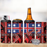 Aotearoa Iwi Ngapuhi 4 in 1 Can Cooler Tumbler Tuhoronuku Kite United Tribes Flag Maori Pattern LT22 - Polynesian Pride