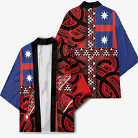 Aotearoa Iwi Ngapuhi Kimono Tuhoronuku Kite United Tribes Flag Maori Pattern LT22 - Polynesian Pride