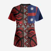 Aotearoa Iwi Ngapuhi Scrub Top Tuhoronuku Kite United Tribes Flag Maori Pattern LT22 - Polynesian Pride