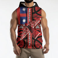 Aotearoa Iwi Ngapuhi Sleeveless Hoodie Tuhoronuku Kite United Tribes Flag Maori Pattern LT22 - Polynesian Pride