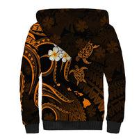 Personalised Niihau Hawaii Sherpa Hoodie Polynesian Tattoo and Pacific Plumeria Gold Vibe LT9 - Polynesian Pride