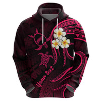 Custom Niihau Hawaii Hoodie Polynesian Tattoo and Pacific Plumeria Pink Vibe LT9 - Polynesian Pride