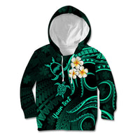 Personalised Niihau Hawaii Kid Hoodie Polynesian Tattoo and Pacific Plumeria Turquoise Vibe LT9 Hoodie Turquoise - Polynesian Pride