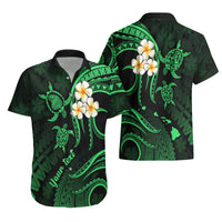 Personalised Lanai Hawaii Hawaiian Shirt Polynesian Tattoo and Pacific Plumeria Green Vibe LT9 - Polynesian Pride