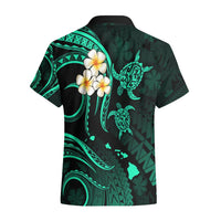 Personalised Lanai Hawaii Hawaiian Shirt Polynesian Tattoo and Pacific Plumeria Turquoise Vibe LT9 - Polynesian Pride