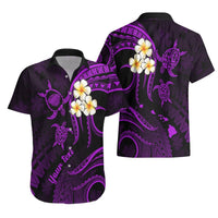Personalised Kauai Hawaii Hawaiian Shirt Polynesian Tattoo and Pacific Plumeria Purple Vibe LT9 - Polynesian Pride