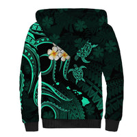 Hawaii Sherpa Hoodie Maui Islands Pacific Plumeria Turquoise Vibe LT9 - Polynesian Pride