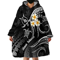 Hawaii Wearable Blanket Hoodie Maui Islands Pacific Plumeria White Vibe LT9 - Polynesian Pride