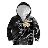 Personalised Maui Hawaii Kid Hoodie Polynesian Tattoo and Pacific Plumeria White Vibe LT9 Zip Hoodie White - Polynesian Pride