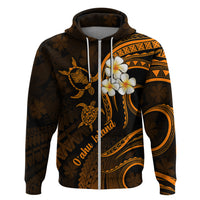 Hawaii Hoodie Oahu Islands Pacific Plumeria Gold Vibe LT9 Zip Hoodie Gold - Polynesian Pride