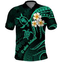 Hawaii Polo Shirt Oahu Islands Pacific Plumeria Turquoise Vibe LT9 Turquoise - Polynesian Pride