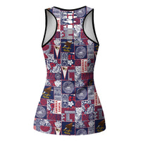 Manuia le Kerisimasi American Samoa Hollow Tank Top Pacific Patchwork Xmas Vibes - Polynesian Pride