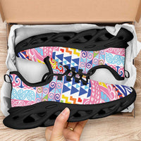 Maori Kowhaiwhai Taniko Patchwork Rainbow Motifs Clunky Sneakers