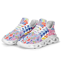 Maori Kowhaiwhai Taniko Patchwork Rainbow Motifs Clunky Sneakers